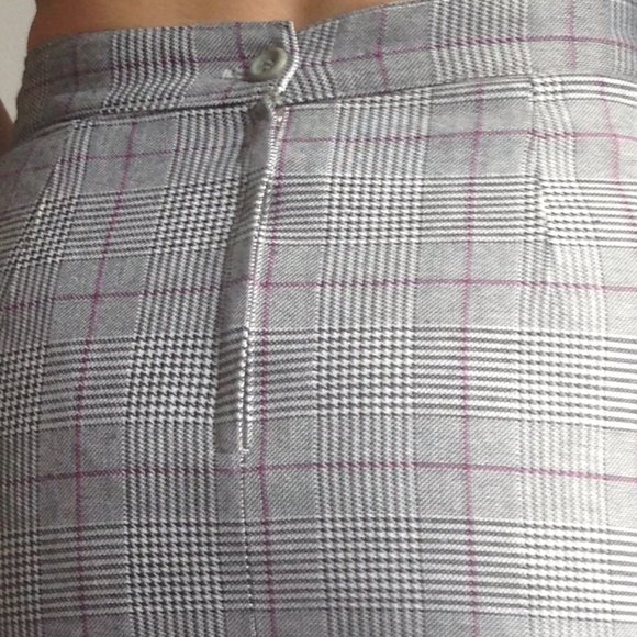 Evidence - Grey Plaid Houndstooth High Waisted Pencil Skirt - Picture 14 of 14